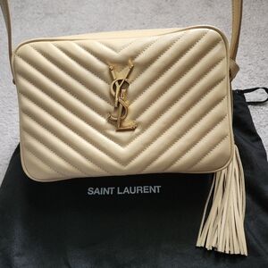 YSL Yves Saint Laurent Beige Lou Camera Crossbody Bag